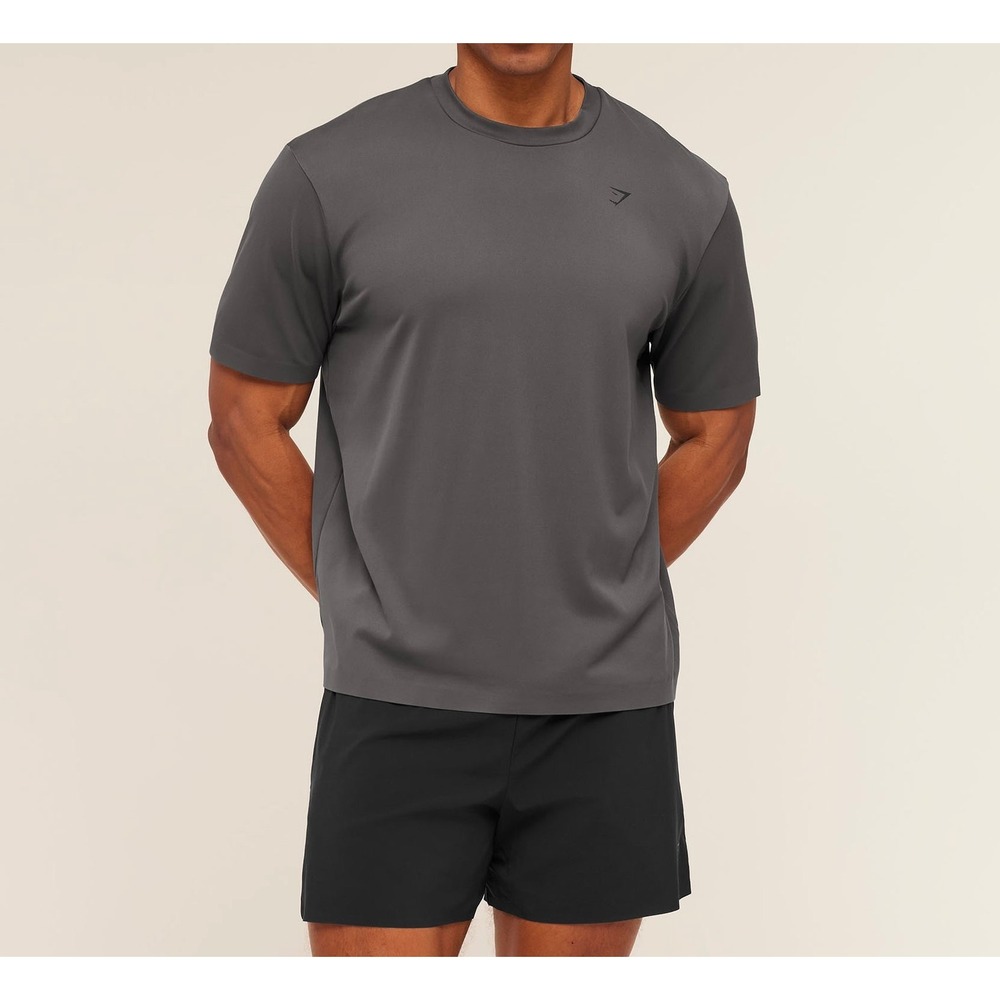 Gymshark Evolve T-Shirt Mens Large Grey Oversized Fit Training Top